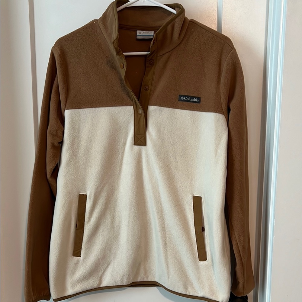 Columbia Brown and Cream Fleece Pullover